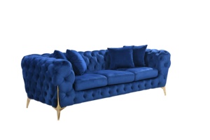 NOVA Luxury Tufted Velvet Chesterfield Couch Set Furniture Living Room Lounge <b>Sofa</b> Upholstered 2 Seater <b>Sofas</b> With <b>Gold</b> Legs - Product Image 4