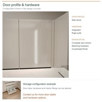 Meuble de cuisine modulaire avec portes en acrylique, aménagement en U de luxe, dimensions personnalisées, boîtes en panneaux mélaminés et rangements extractibles
