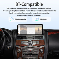 Infiniti QX56 QX80 ve Nissan Armada Patrol Y62 2010-2020 için 12.3 inç Dokunmatik Ekranlı Araç Radyosu, Kablosuz Carplay ve Android Auto Destekli Stereo