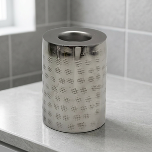 Portavelas de metal con acabado niquelado, diseño moderno, para decoración de bodas, hecho a mano - Artesanía india para el hogar - Product Image 3