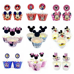 Adornos de <span class=keywords><strong>Minnie</strong></span> para pastel y magdalenas, adornos de primer cumpleaños, 12 Uds. - Product Image 2