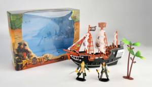 10 inç korsan tekne oyun seti-çocuklar için 2 aksiyon figürleri ve ağaç-eğlenceli oyuncak ile ayrıntılı korsan gemisi, korsan partisi iyilik ve ödül - Product Image 3