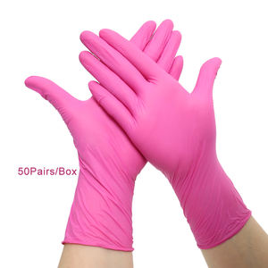 Guantes Desechables de Nitrilo Puro Sin Polvo, 3mil 4mil 5mil, Duraderos, de Grado Alimenticio, Impermeables, Rosados, Tallas XS-S-M-L-XL, para Limpieza de Cocina - Product Image 4