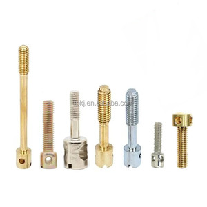 Tùy chỉnh din84 DIN 84 Brass/Titanium/Hợp kim nhôm/thép không gỉ dài trục một phần Chủ Đề rãnh đầu pho mát Vàng M1.4 vít - Product Image 5