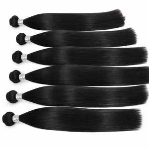 Mechones de Cabello Liso con Trama a Máquina, Color Negro Natural, para la Elaboración de Pelucas - Product Image 1