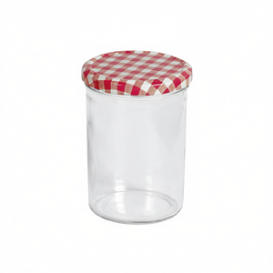 Pot en verre à couvercle vissé 440 ml avec couvercle à carreaux, bouteille de rangement - Product Image 2