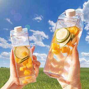 17Oz 34Oz <b>Double</b> <b>Wall</b> Clear Acrylic Plastic Reusable Friendly Portable Drinkware Milk <b>Box</b> for Outdoor Climbing Tour or Camping - Product Image 2