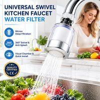 Filtre de Robinet de Cuisine en Coton PP, Purificateur d'Eau du Robinet, Buse Chromée pour Maison et Appartement, Vente en Gros, Fourniture OEM Personnalisée