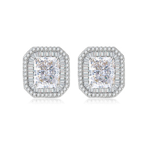 Pendientes de Moda con Circonita Cúbica Colorida de 8*10mm, Plata 925, Hipoalergénicos, para Mujer, Venta al Por Mayor de Fábrica - Product Image 6