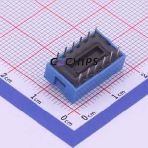 DS-06BLP DIP Switch Through hole Component (THT) Switch Flat Toggle, Raised Type Single Pole Single Throw 6 PC Pin - Product Image 2