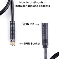 Connecteur étanche pour moyeu de roue avant et arrière à 9 broches, rallonge de moteur de moyeu, remplacement de moteurs de vélo électrique, câble