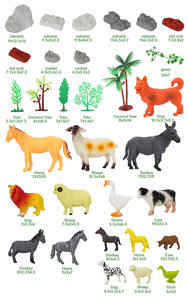 Giocattolo di Animali in Plastica con Albero, Recinzione e Erba, Gioco da Fattoria - Product Image 4