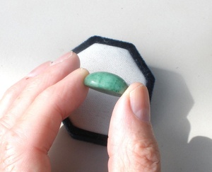 Cabochon ovale en émeraude, pierre précieuse naturelle, 21 x 16 mm, pour collection, cadeaux, bijoux et artisanat - Product Image 2