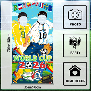 Wereldbanner Landvlaggen van de wereld 2026 Internationale decoraties Fotoachtergrond, 70x35in, versie voor twee personen - Product Image 3