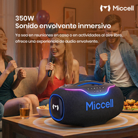 Haut-parleur Bluetooth puissant de 350W avec lumières LED et microphone intégré pour les fêtes en plein air, les réunions à domicile et les amoureux