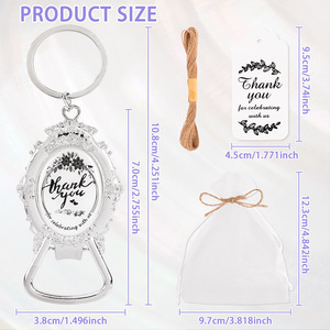 New Arrival Wedding Favors for Guests Oval <strong>Shaped</strong> of <strong>Key</strong> <strong>Chain</strong> Thank You with Tags and Organza Bags Wedding Souvenirs &amp; Gift - Product Image 6