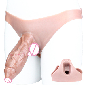 FAAK 7 Inch Big Silicone Hollow Dildo Pants Reusable Male <strong>Penis</strong> Sleeves Real Dildo Pants Sex Toys for Woman Lesbian <strong>Bigger</strong> <strong>Penis</strong> - Product Image 1