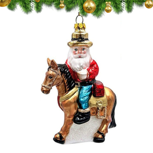 Nouveaux produits : Ornements <span class=keywords><strong>de</strong></span> Noël en verre soufflé sur <span class=keywords><strong>le</strong></span> thème du Père Noël, Décoration <span class=keywords><strong>de</strong></span> style ferme équine vintage pour les fêtes, Écologique - Product Image 2