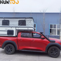 Huntoo Auvent rétractable pour camionnettes et camping-cars, pleine taille, robuste, étanche, en fibre de verre, pour le camping en extérieur