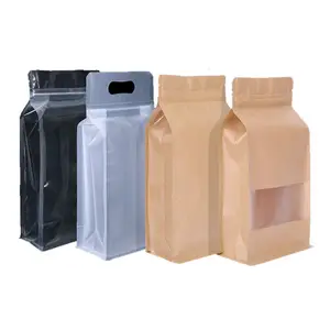 Wholesale Plastic Bag Packaging Resealable Stand Up 8 Side Seal Block Bottom Gusset Packaging manufactures Zipper Bag