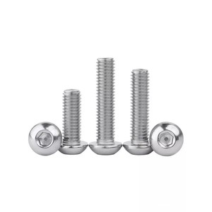 201 Stainless Steel Semi Round Head Hex Socket Screws M3 M4 M5 M6 M8 M10 M12 Metric <b>Thread</b> <b>Lock</b> Use - Product Image 2