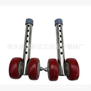 Walking Aid Stainless Steel Height Adjustable Foldable <b>Walker</b> For <b>Elderly</b> Mobility Support With Red Wheels Home Use - Product Image 5