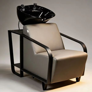Fauteuil de lavage de luxe avec cuvette en céramique pour salon de coiffure et équipement de beauté - Product Image 1