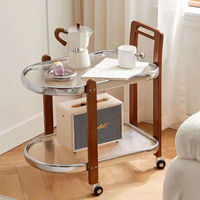 Salon noir métal décor nordique verre luxe bois roue ensemble moderne Tables d'appoint pour la maison