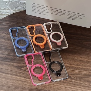 Coque de téléphone Design de luxe avec support pour téléphone Coque arrière magnétique transparente Coque de protection anti-dérapante pour <span class=keywords><strong>Samsung</strong></span> S25 Ultra S24 Ultra - Product Image 2