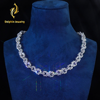 Collier chaîne trombone personnalisé en argent 925 entièrement pavé de moissanite, taille ronde, bijoux hip-hop pour femmes et hommes