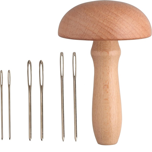 Magnetic Mushroom Darner and Needles for Quick Easy Mending Sewing Embroidery Crafting