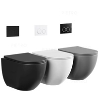 Toilette Suspendue Moderne Tornado Murale Noire Sans Bride Flottante