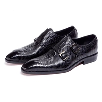 Chaussures Oxford en cuir véritable à double bride pour homme, pour affaires et mariage