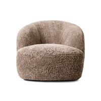 Fauteuil élégant pour salon, dossier incurvé, pivotant à 360 degrés, fauteuil individuel, coussin moelleux, canapé pour villa, appartement, meubles d'intérieur
