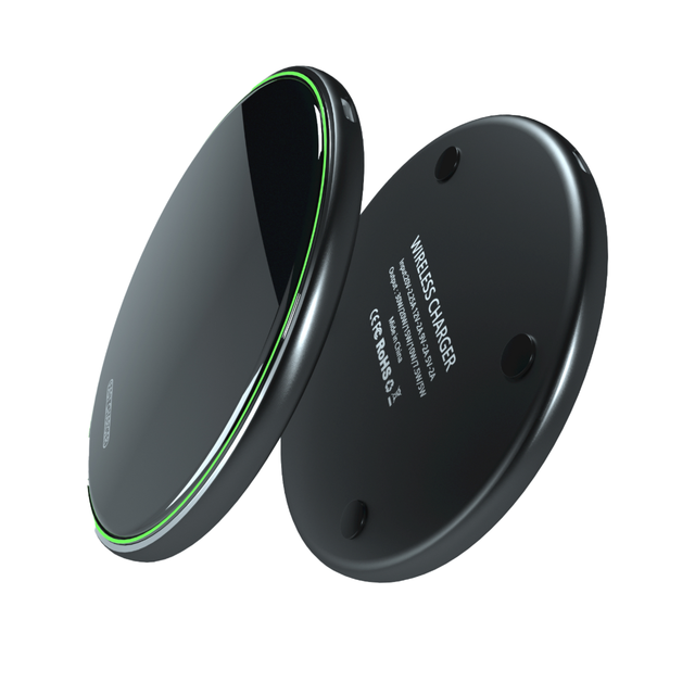 Custom Logo Gift Portable Wireless Phone Charger LED Light Fast 15W Charging Type-C Input 15W Fast Smart Wireless Charger