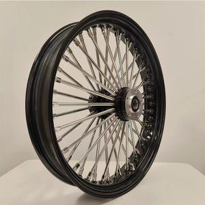 Rines de Motocicleta de 16 17 18 19 20 21 23 Pulgadas Color Negro Radios Cromados Radios Gruesos para Harley - Product Image 3