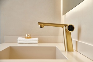 Kaiping thiết kế mới khách sạn sang trọng <span class=keywords><strong>UPC</strong></span> Vàng duy nhất xử lý phòng tắm lưu vực vòi <span class=keywords><strong>tap</strong></span> chải màu vàng Mixer - Product Image 4