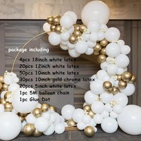 Ensemble de ballons en latex personnalisables et écologiques pour mariage, anniversaire, fête, adolescents, 126 pièces/ensemble, guirlande d'arche de ballons blancs
