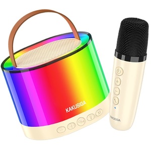 KAKUSIGA Portable <b>Bluetooth</b> Speaker With <b>Microphone</b> LED Lights 5W Audio Output For Karaoke Party Use - Product Image 3