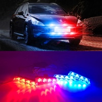 6 LED-Blitz warnleuchte 12V Blitz gitter Blinklicht LKW Auto Leuchtfeuer Lampe Bernstein Rot Blau Weiß Licht