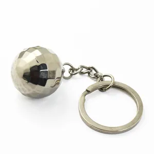 Hot Sell Custom Metal Zinc Alloy 3D Color Electroplate Disco Ball Keychain