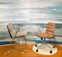 Chaise de formation empilable, vente en gros, chaise de conférence ergonomique en tissu gris