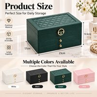 Boîte de rangement à bijoux personnalisée avec logo, directement de l'usine, en cuir PU multicouche avec serrure, support pour colliers, rangement pour bagues et boucles d'oreilles