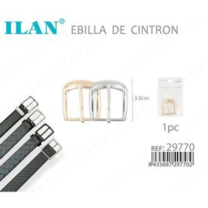 Fibbia per cintura ILAN 3,0 cm placcata argento e oro per cinture in pelle - Product Image 3