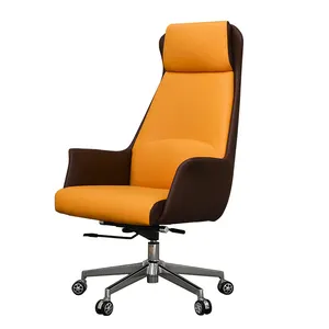 Nhà máy trực tiếp sang trọng hiện đại da Ông Chủ CEO Ergonomic văn phòng xoay ghế bánh xe bán buôn nhà nghiên cứu hội nghị ghế