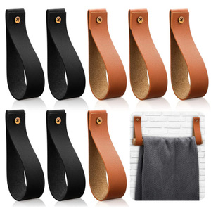 Cross-border spot leather <b>wall</b> <b>hooks</b> for living room, kitchen, and bathroom towel racks/cabinet leather handles - Product Image 1