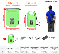 Sac à dos pliable imperméable 17 couleurs, petit sac de transport léger pour téléphone, sac étanche pour la natation avec logo