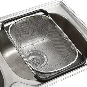 Adjustable Flexible Stainless Steel Multifunctional Water Filter Sink Basket <b>Colanders</b> & <b>Strainers</b> with Plastic Handle - Product Image 1