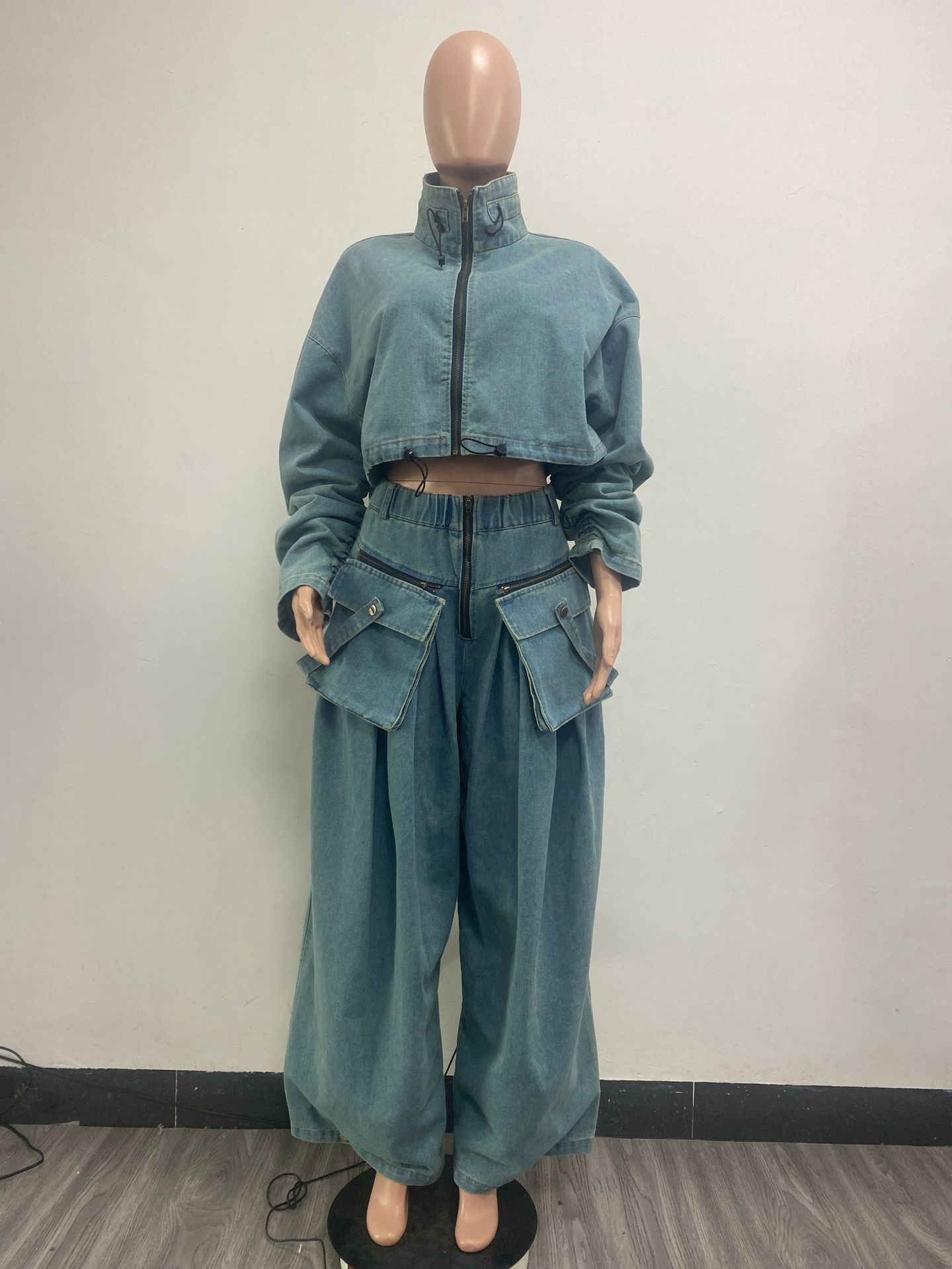 Shop Our Denim Cargo 2 Piece Set for Women - Sustainable