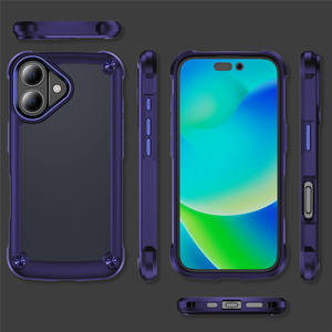 Telaio in metallo Anti Shock per paraurti rigido per PC traslucido opaco posteriore custodia per <span class=keywords><strong>iPhone</strong></span> 16 Plus 15 14 <span class=keywords><strong>13</strong></span> 12 11 - Product Image 4